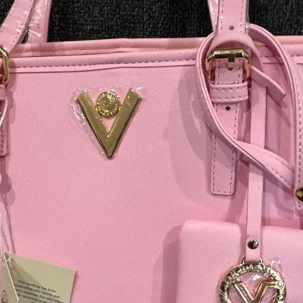 Valentino Orlandi Pink Bag with Detachable Pouch & Bag Charm NWT - Picture 3 of 5